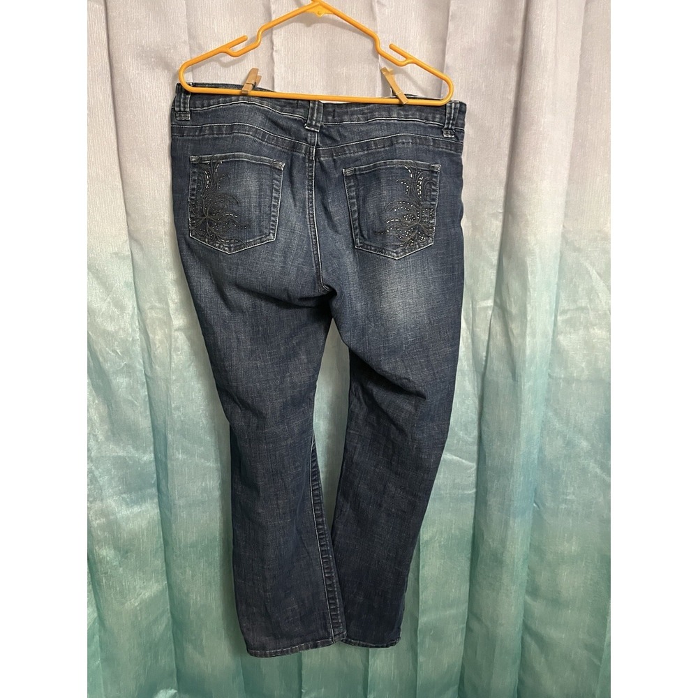 Women's Lee Platinum Label‎ straight leg Bling Sz 16 Medium Wash denim jeans